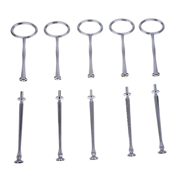 5 Bryllup Metal 2 Lag Kage Stativ Center Håndtag Stænger Montering