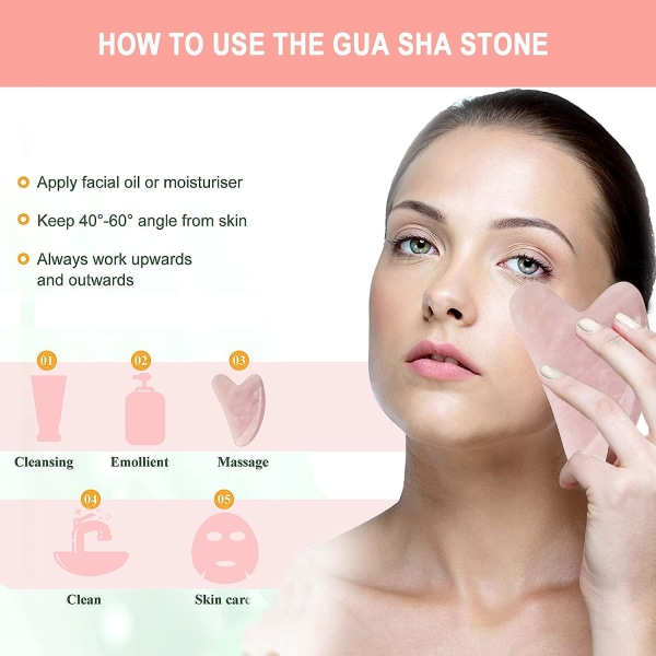 Gua Sha Skrabende Massageværktøj, Jade Stone Guasha Board til ansigt og Bo