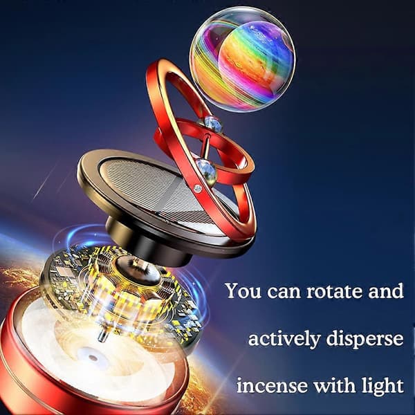 Solar Roterende Aromaterapi Roterende Bil Diffuser Instrumentbræt Ornamenter Silver