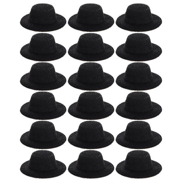 20 st Miniatyrformella Hattar för Dockor i Svart, Herrscarf, DIY