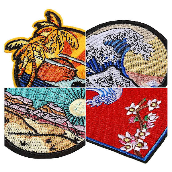 12 stk. Wave Off Patch broderet applikation stryge på sy på emblem til håndværk, dekoration og gør-det-selv tøj