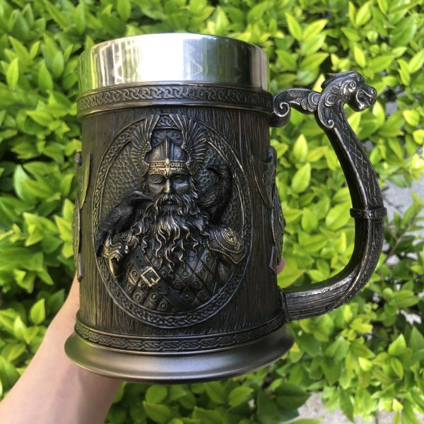 Viking Thor Mjolnir Drikkebeger Ølkrus Ølkrus Kaffebeger Odin Vinglass 20 Oz