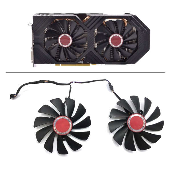 2 kpl 95mm Fdc10u12s9-c Cf1010u12s Jäähdytystuuletin Vaihda Amd Radeon 580 590 Rx580 Rx590 Kuvan Kortti