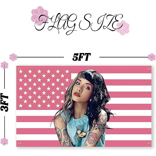 Melanie Flag Martinez American Usa Banner 3x5ft Musik Sångare Poster Gobeläng Melanie Amerikansk Flagga Vägg Hängande Dekoration