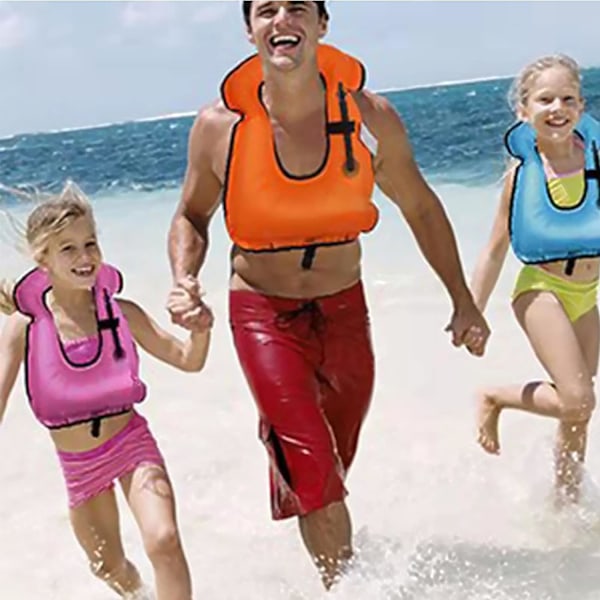 Svømmevest, oppustelig opdriftsvest, opdriftshjælpemiddel - bærbar snorkelvest til dykning, surfing, svømning, udendørs vandsport til mænd og kvinder