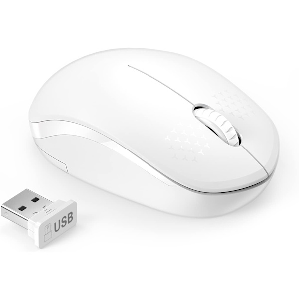 Trådløs mus, 2.4G støjsvag mus med USB-modtager - Bærbar computermus til pc, tablet, bærbar computer med Windows-system