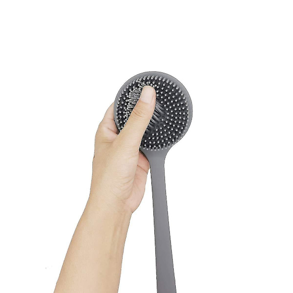 Mjuk Silikon Rygg Scrubber Dusch Bad Kroppsborste Med Lång