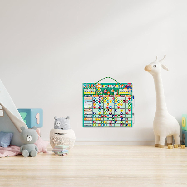 Kalender Magnetisk Belöningsbräda för Barn Lekfullt Utbildningsbord Flerfärgad Kreativ och Rolig Present Sysslokort
