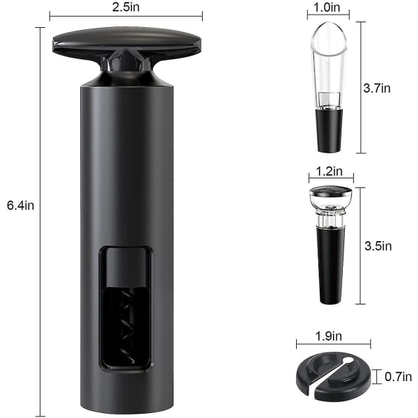 Vinsats med vinöppnare, foliekniv och vakuumpump