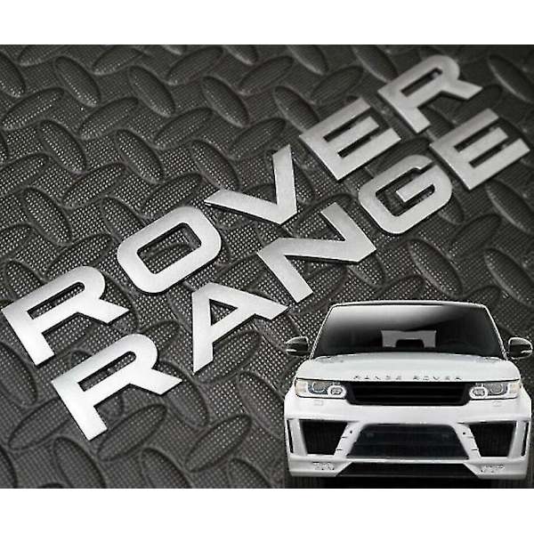 Matt Silver Range Rover -etumaski, konepelti, merkki, konepelti ja takaluukun kirjaimet (2 kpl)