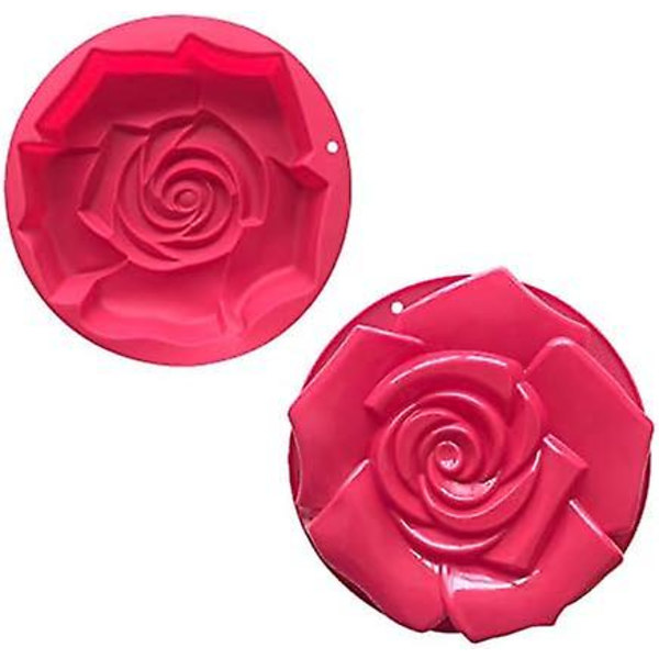 Unik Grand Rose Forme Silikonform til Kage, Chokoladekage, Pudding, Gele, Sæbe, Muffins, DIY Bageudstyr, 29 * 5.8 Cm