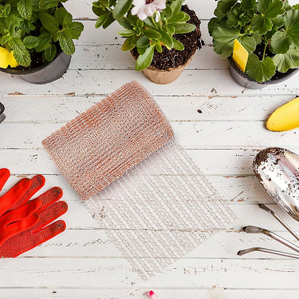 6 M Kobbernet mod Snegle, Fleksibel Ren Kobbernet Stopper, Kobbernet Strikket Kobberfilter Net