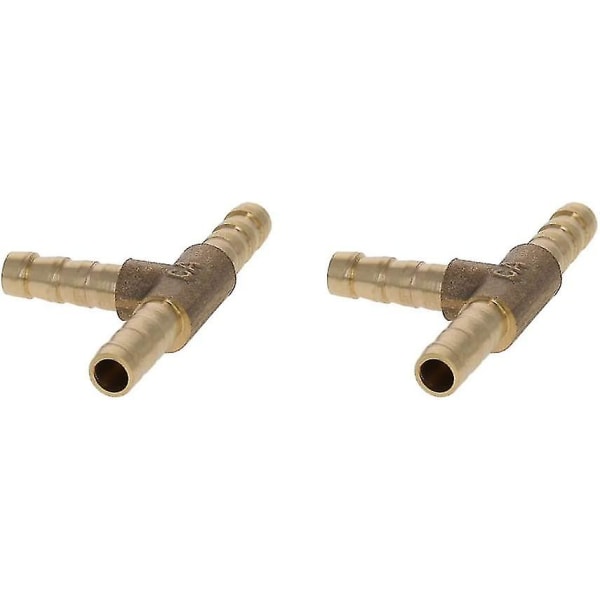 6 mm:n messinkinen 3-haarainen T-liitin ilma-, vesi-, polttoaine- ja kaasuputkille