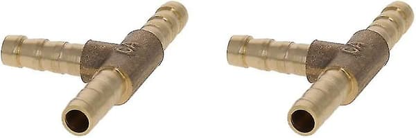 Pack 6mm mässing 3-vägs T-koppling luft vatten bränsle gasslang koppling