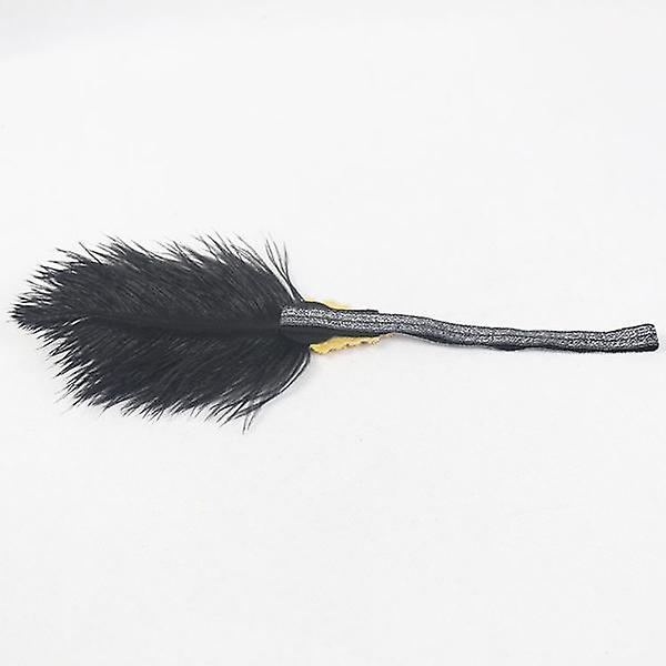 Black Feather Fascinator Pandebånd Hovedbeklædning Hårtilbehør