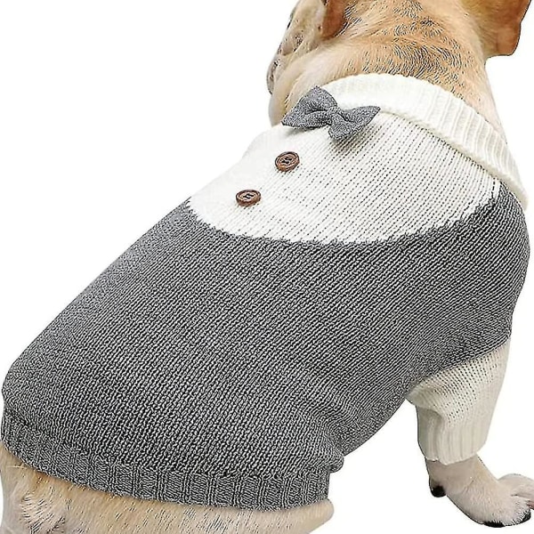 Hundtröja, mjuk husdjurströja, brittisk collegestil, valp, stickad, virkad väst, polotröja, vinterkläder, hundtröjor, kläder för