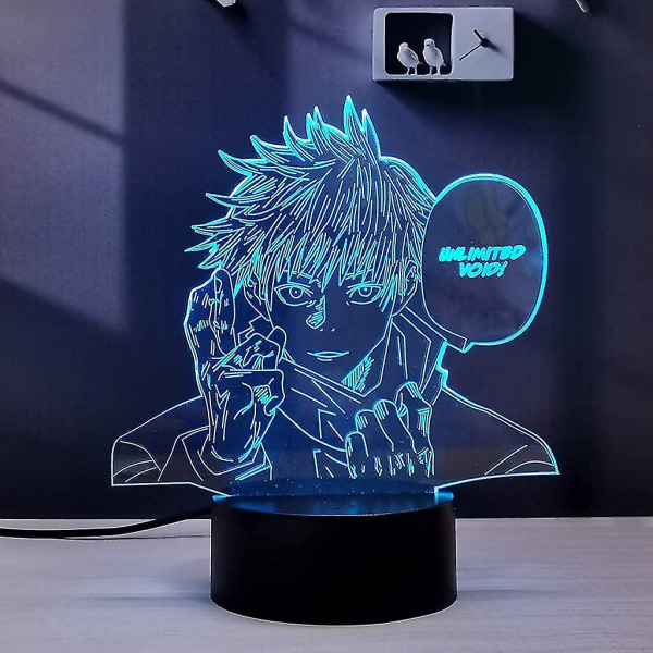 Wekity 3d Illusion Jujutsu Kaisen Led Anime Lampe 16 Farver Skift Rgb Fjernbetjening Skrivebord Natlampe til soveværelse (satoru Gojo)