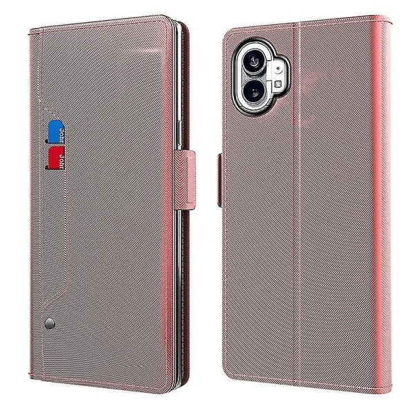 All-inclusive-nahkainen magneettinen case , joka on yhteensopiva minkään puhelimen 1 kanssa korttipaikoilla jalustalla Pink
