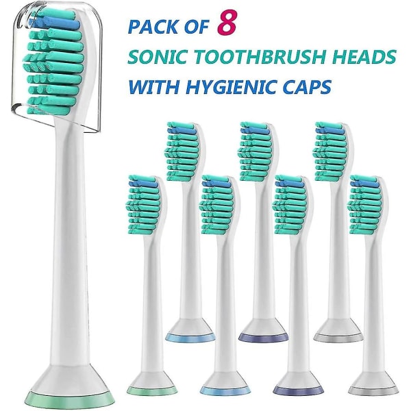 Udskiftningstandbørstehoveder, 8-pack standardbørstehoveder, der er kompatible med Philips Sonicare elektriske tandbørster, passer til Diamondclean Flexcare Healthywhi