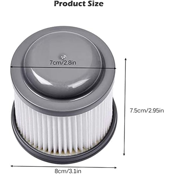 Pivot Støvsugerfilter til Black & Decker Håndholdt Støvsuger BDH2000PL, PVF110 Filter, 4-pak