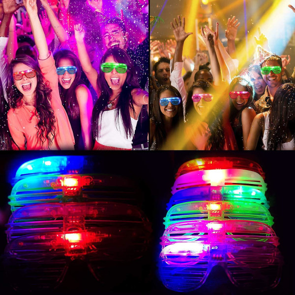 Led-briller Glow In The Dark Party favoriserer rekvisita for barn 24-pakning Blinkende Plast Light Up Briller Leker Bulk Blinkende Lys Fit Konsert Bursdag Ho
