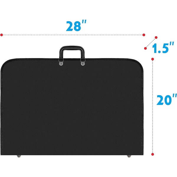 Sølbestandig Black Artist Combo A2-størrelse Sketch Supplies Box med forsterket panel og stropper for studenter, designere.