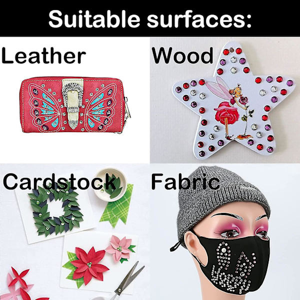 Rhinestone-asetin, Applicator Toolkit, Hot Fixed Wand Bedazzler Kit, 4080 kpl, Ab Crystal, Kirkas, 14 Väriä, 7 Kärkeä, 4 Jalokivikokoa, Pinsetit, , Jewel Pi