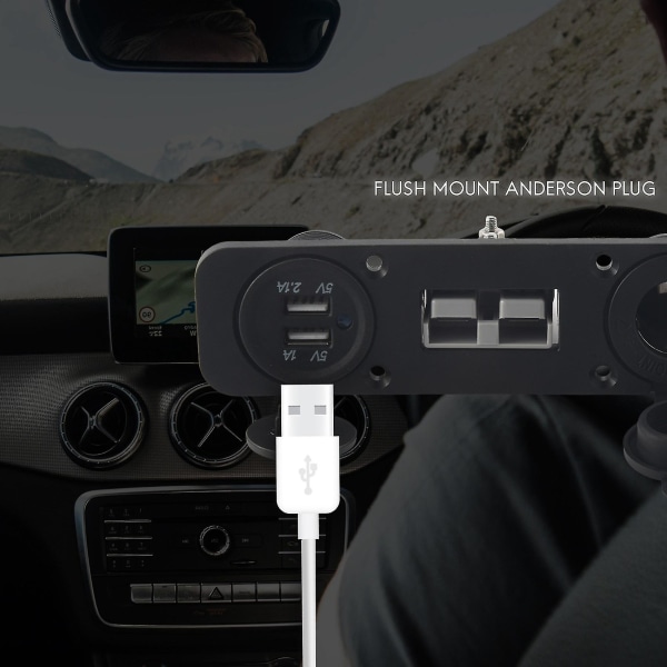 F-feste for stikkontakt Dobbel USB-laderkontaktpanel for båt lastebil
