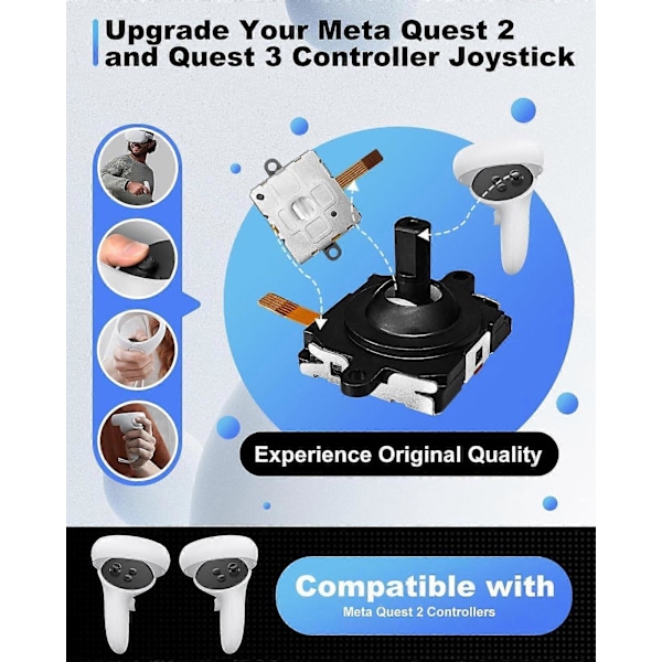 13 i 1 Joystick Ersättningskit för Oculus Quest 2 Controller, Tillbehör för Oculus Quest 2 Controller och Meta Quest 2 Controller