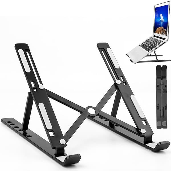 Bærbar computer stand, bærbar computer holder riser computer stand, justerbar aluminium foldbar bærbar stand, mere 10-15,6 bærbare computere og tablets