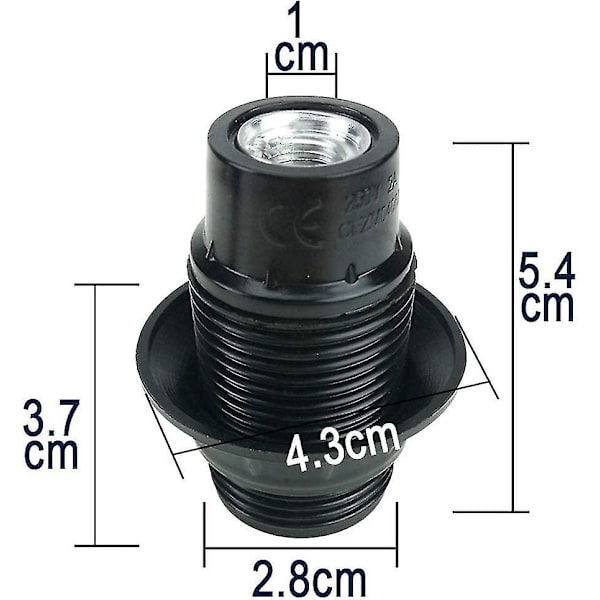 Musta E14-ruuvi, E14-lampunkanta, 4 kpl E14-kantaa, E14 S