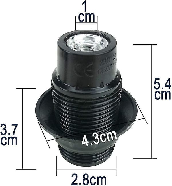 Svart E14-skruv, E14-lamphållare, 4 st E14-uttag, E14 S