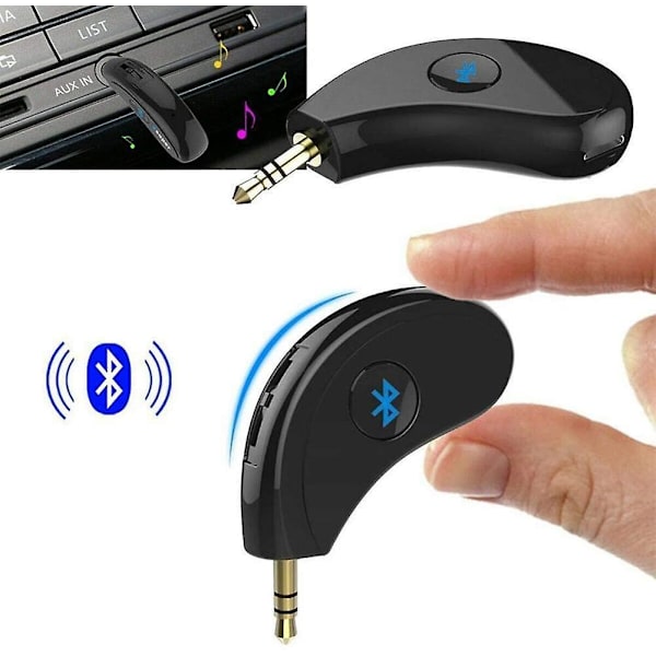 Bilstereo Bluetooth-adapter, Bluetooth-mottaker med 3,5 mm trådløs AUX-kontakt, for lydhøyttalersystem
