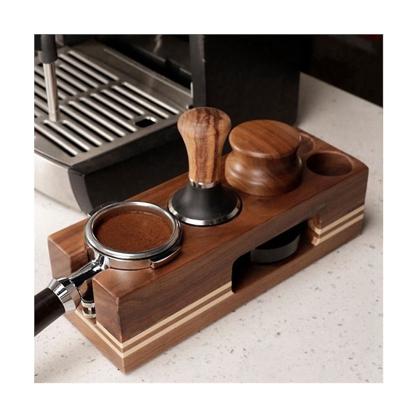 Kahvin peukalointipidike puinen täyttötukipohja Espresson peukalointimattoasemajalusta Barista Cofille