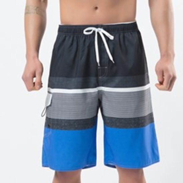 Herre Badebukser Board Badetøj Strandshorts Ferie Hawaii Flor blue gray L