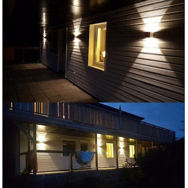 Udendørs væglampe Indendørs 7w Led Moderne Tanch IP65 Variabel Vinkel Kvadratisk Væglampe - Sort Skal Neutral (Dæmpbar Vinkel)