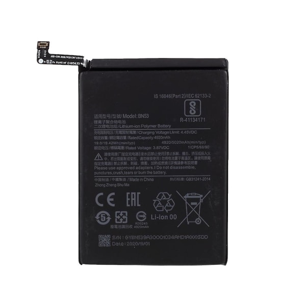 3.85V 4920mAh Batteriutbytesenhet (Kod: BN53) för Xiaomi Redmi Note 9 Pro