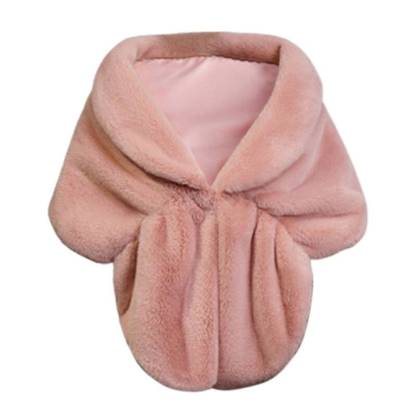 Vinter Elegant Dame Imiteret Pels Kappe Brude Imiteret Pels Frakke Kvinder Bryllup Sjal Aften Fest Wraps Slim Pels Skulder Kapper BWW L