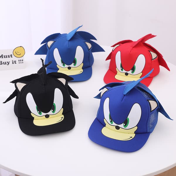 Söt tecknad mössa Sonic The Hedgehog mössa Net style
