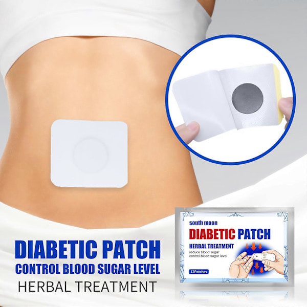12 stk. Diabetiske Plasterpuder Stabiliserer Blodsukkerniveauet Balancerer Sukkerkontrol Sticker Navle til Sundhedspleje