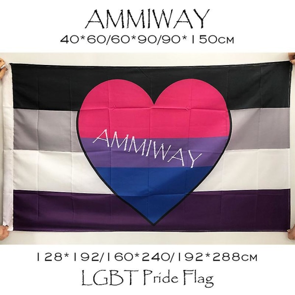 Setiap Ukuran Nonbiner Biseksuell Combo Kebanggaan Bendera Dan Spanduk Poliester Dicetak Pelangi Lgbt Tunggal Bendera Ganda