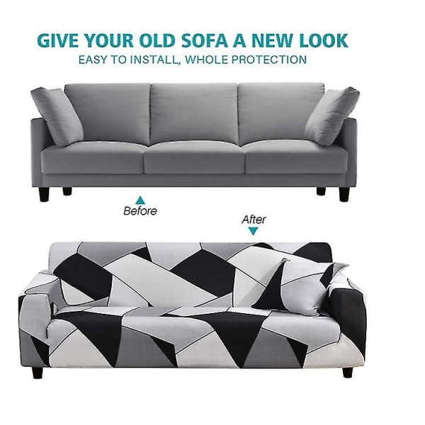 Olohuoneen cover, sohvanpäälliset 2 istuttavat, (ilmaiset tyynyliinat)  joustavat sohvan päälliset, helposti istuva elastinen pestävä  sohvapäällinen (musta 216d | Fyndiq