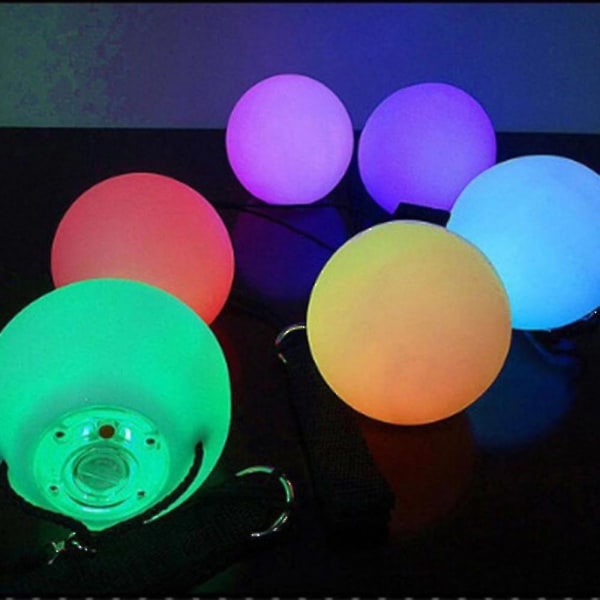 1/2 kpl Led Glow Poi Jongleeraus Heitetyt Pallot Lelu Lahja Vatsatanssille Käsirekvisiitta 2PCS