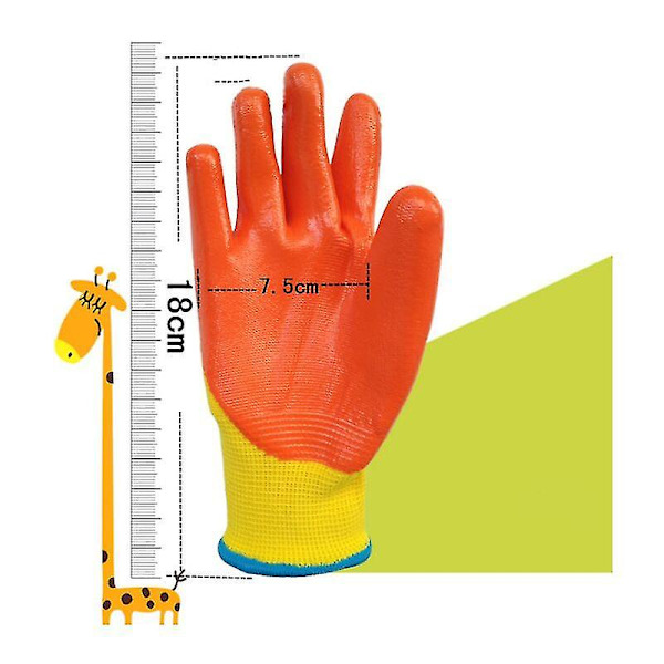 Børnehavehandsker - Størrelse 5, 1 par i orange (4-7 år)