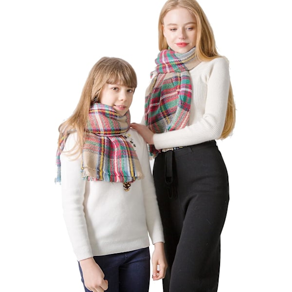 Mjuk rutig halsduk varm tartan sjal cape filt scarfs mode wrap