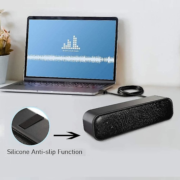 Th  Usb-datorhögtalare, bärbar högtalare Usb-driven högtalare med kabelansluten miniljudfält med minidesign för dator, stationär dator, bärbar dator, kassaflöde