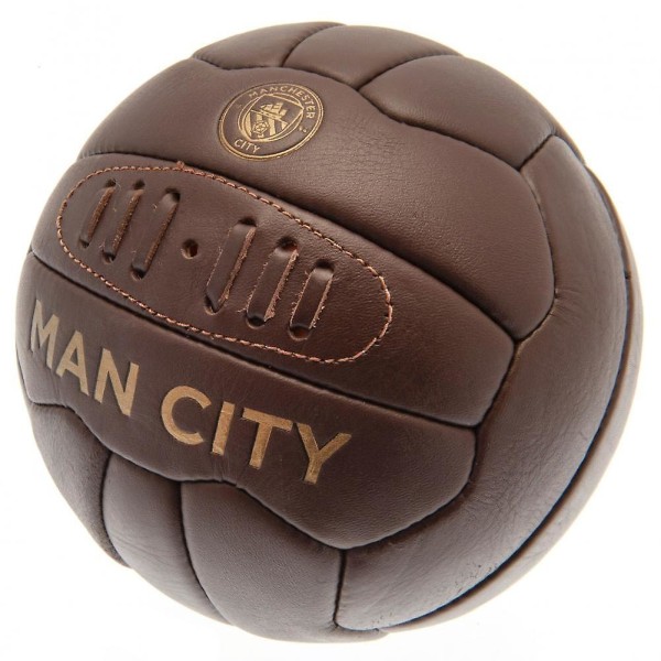 Manchester City FC Retro Leather Heritage Football