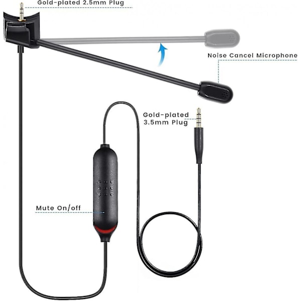 Til Qc35 Mikrofon Udskiftning Til Bose Quietcomfort 35 Bluetooth