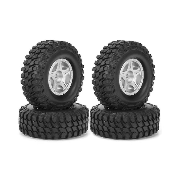 4 stk 58mm 1,0 tommers Beadlock felg med gummihjuldekk for 1/18 1/24 Rc Crawler Car Trx4m Axial Scx