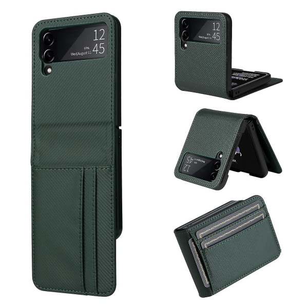 Case kompatibelt Samsung Galaxy Z Flip 4/ Z Flip 3 med korthållare Stötsäkert cover Green